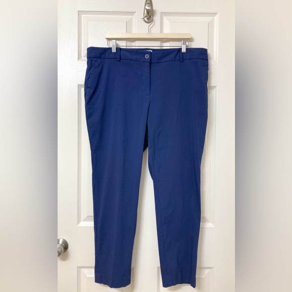 Michael Kors Pants - Michael Kors Navy Blue Mid Rise Ankle Pants 18W Preppy Office Career Work Dressy